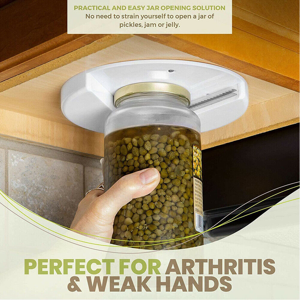 Arthritis Glass Jar Opener for Under the Kitchen Cabinet Counter LBZ Remover Aid