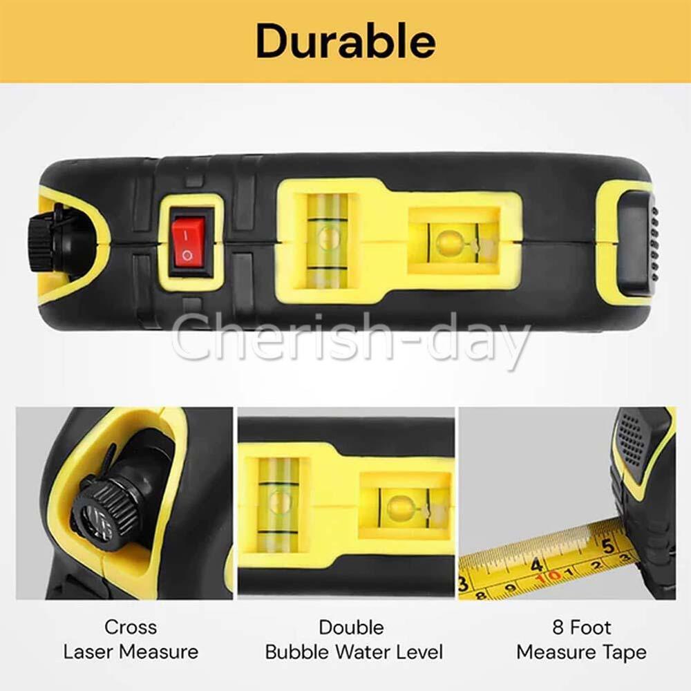 3 in 1 Measure Tape Laser Distance Meter Measuring Tool Range Finder X2