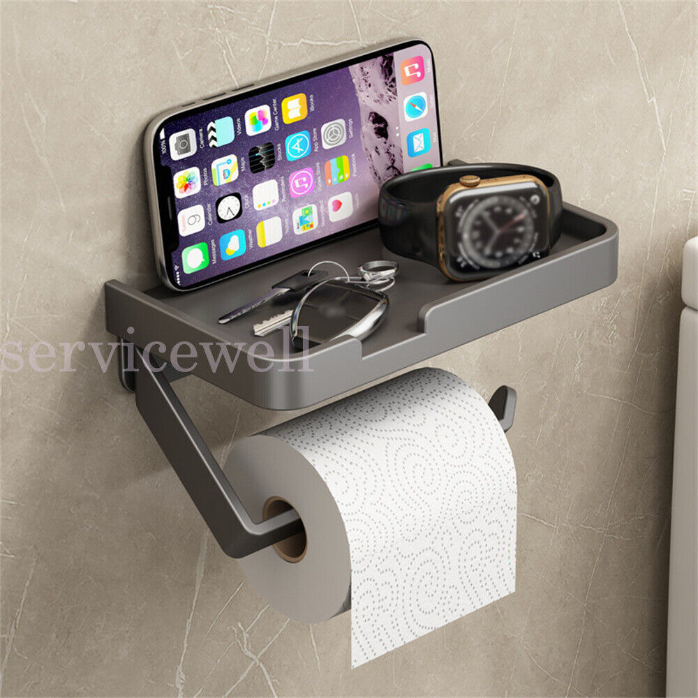 Bathroom Toilet Tissue Roll Wall Mounted Holder Paper Dispenser Storage