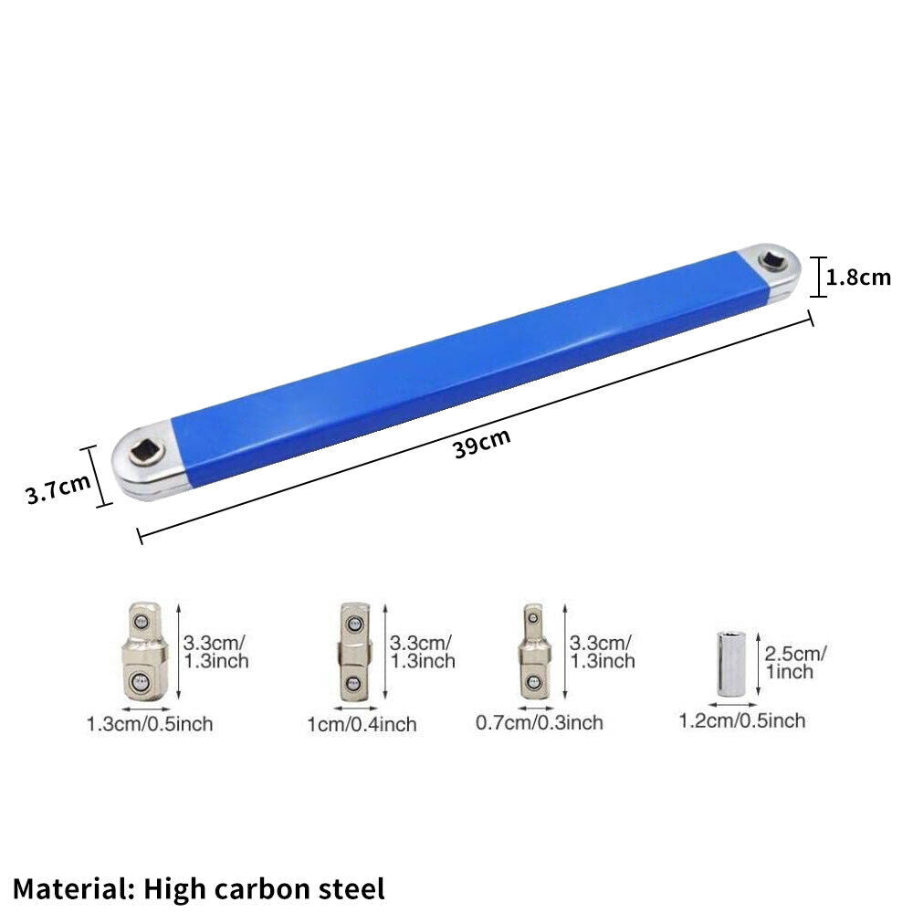Spanner Extension Wrench Set Offset Ratchet Spanner, Extender w/ Adapter Socket