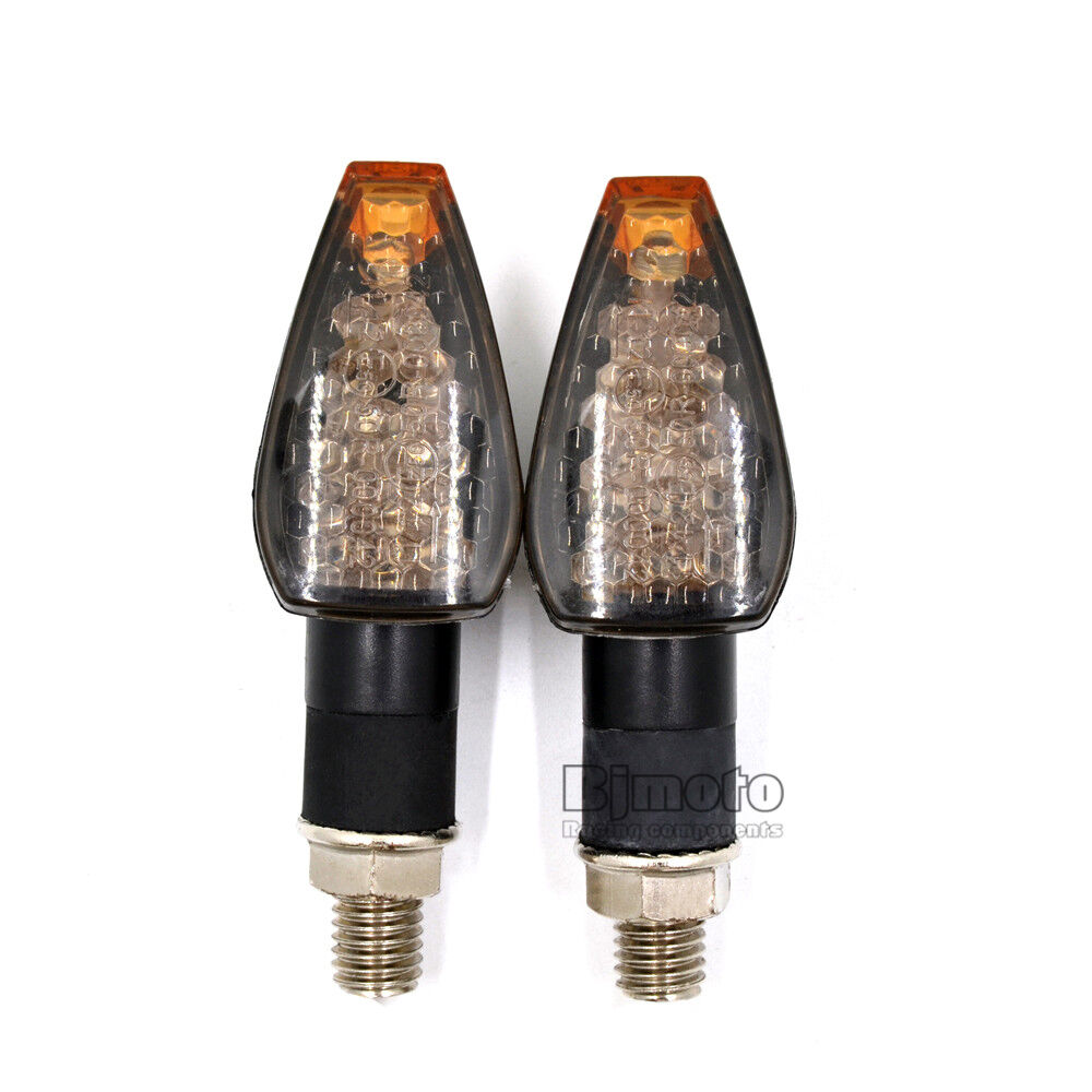 2X Motorcycle Indicators LED Turn Signal Flowing Water Light Universal Amber