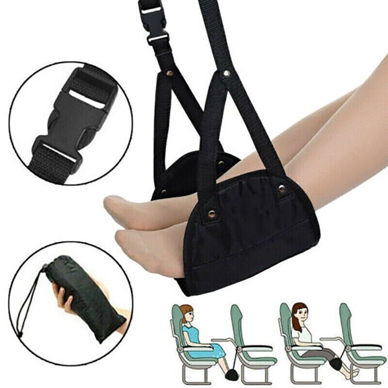 Travel Foot Rest Footrest Leg Pillow Airplane Flight Foam Cushion Sling Hammock