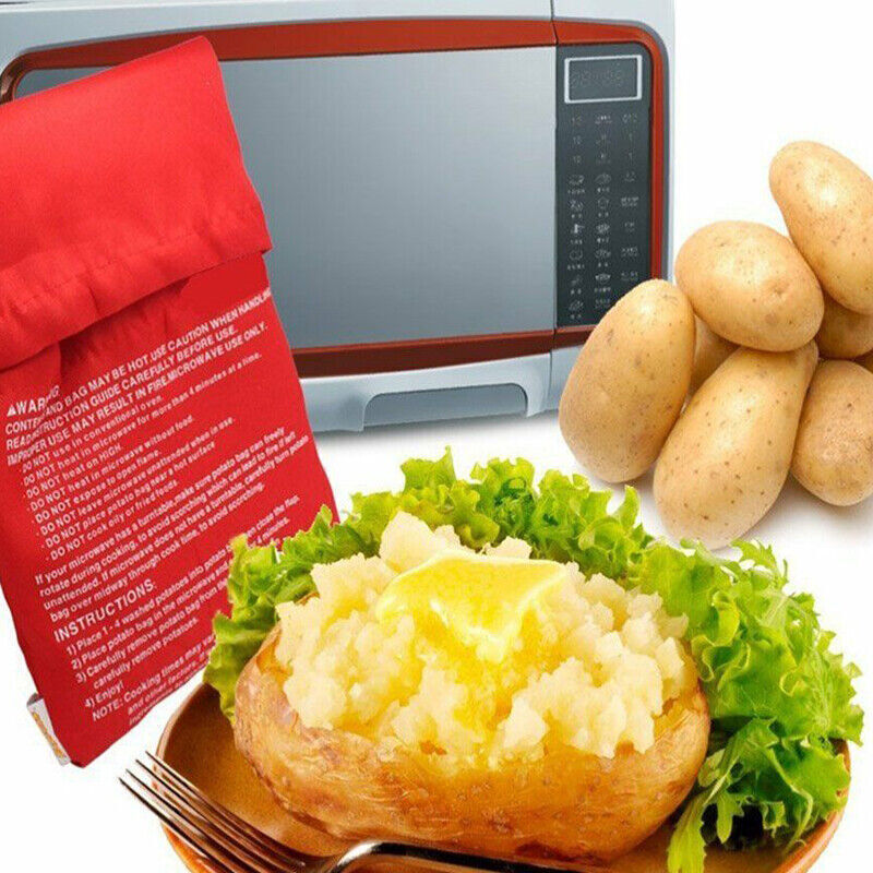 2x Microwave Baked Potato Corn Cooking Bag Reusable Washable Corn Cooker Express