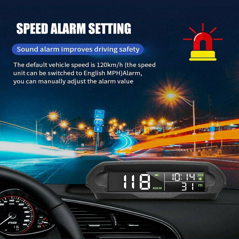 Wireless Car GPS Speedometer HUD Head-up Display Solar Panel Digital Universal