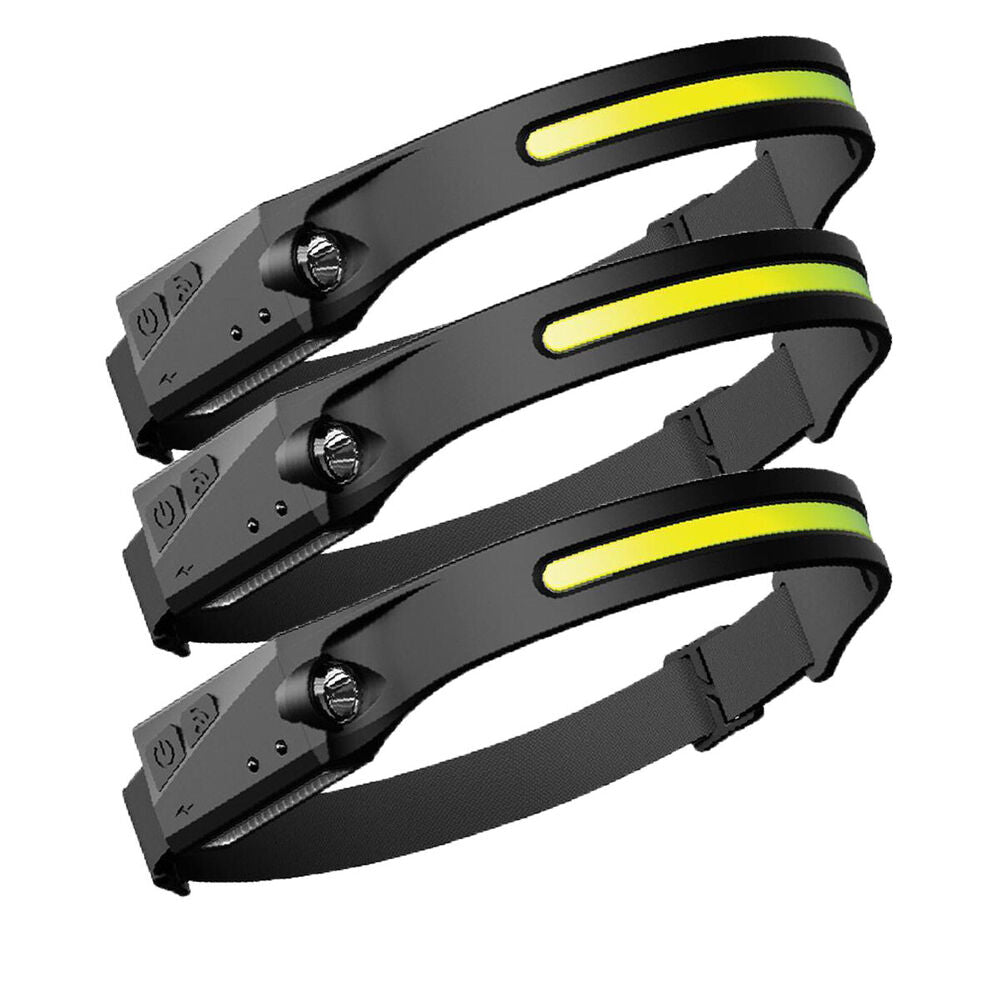 3x Waterproof COB Headlamp Night Buddy LED Motion Sensor Head Torch Headlight