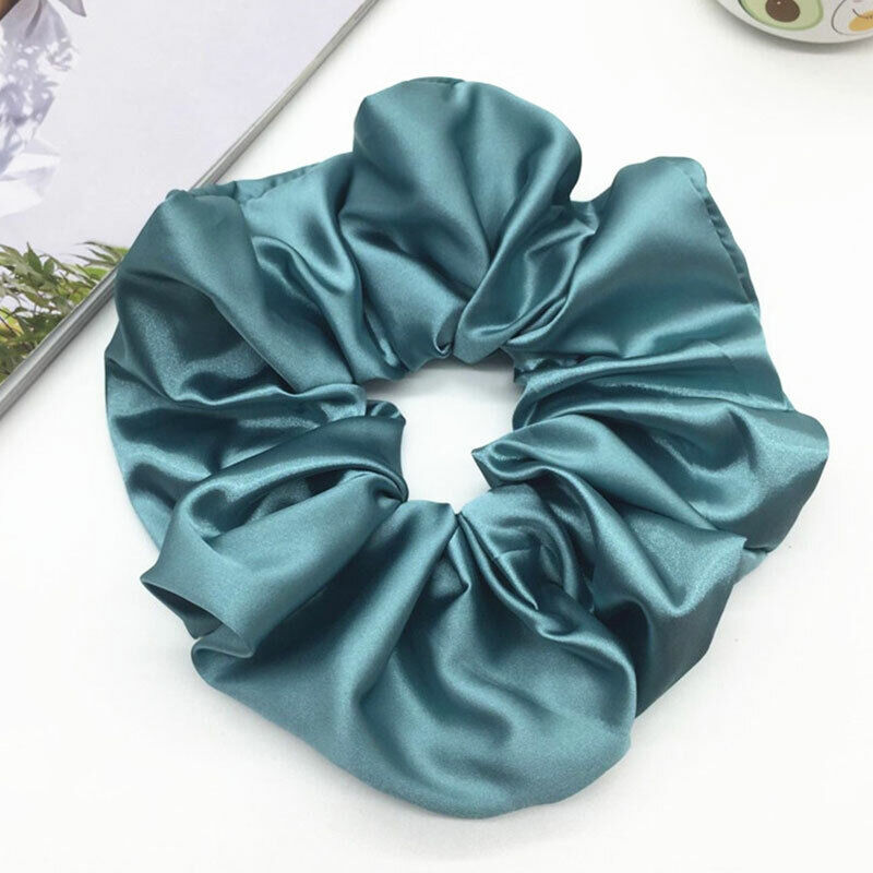 Oversized Elastic Silk Hair Band Ring Rope Tie Womens Simple Satin Scrunchies