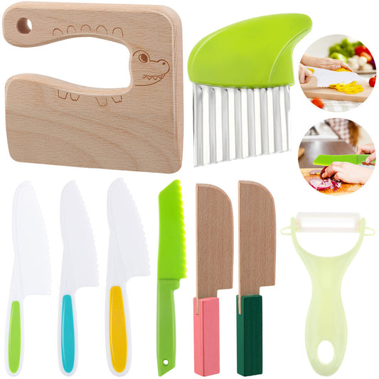 Wooden Kids Knives Cooking Utensils for Kitchen Safe Cooking Knives Kids Cute Ki