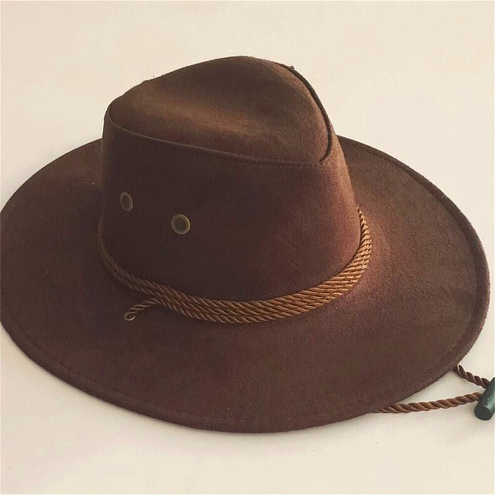 Unisex Men Women Cowboy Country Caps Jazz Farmer Suede Western Headwear Cap Hat