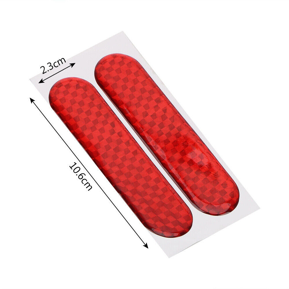 2x Red Reflective Safety Warning Strip Tape Car Door Bumper Stickers Accessories