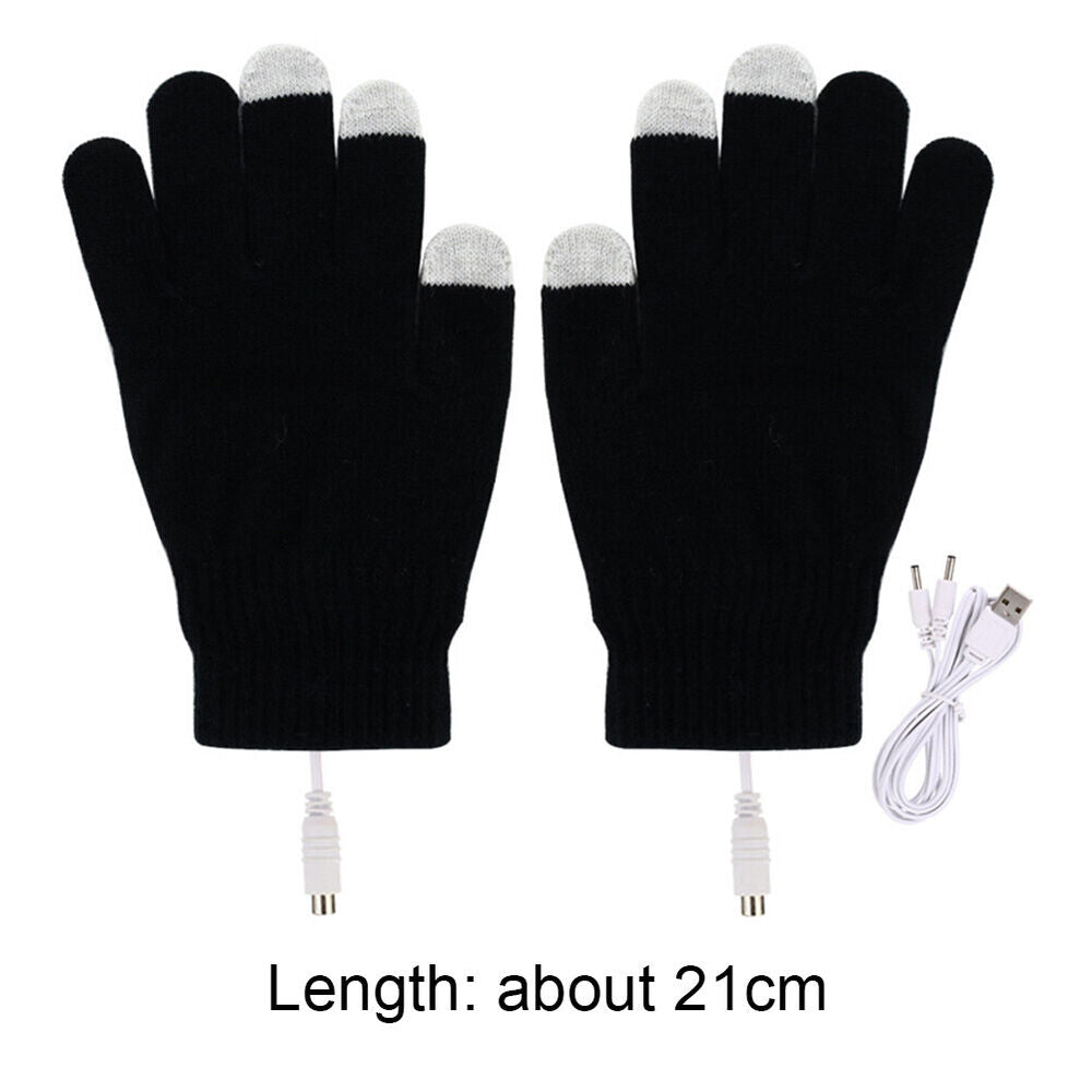 NEW USB Electric Heating Gloves Comfortable Heated Gloves Hand Warmer (Black)