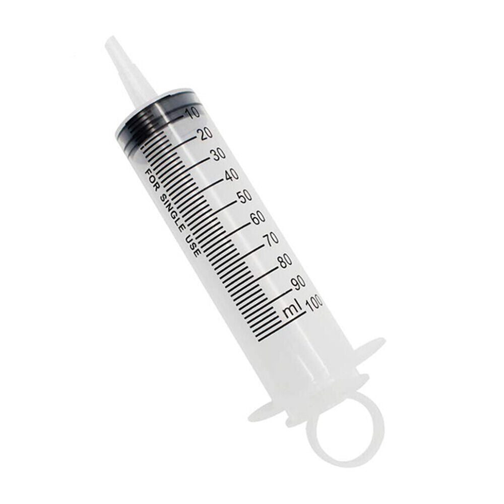 100ml Reusable Pump Watering Refilling Measuring Syringe for Animal Food Feeding