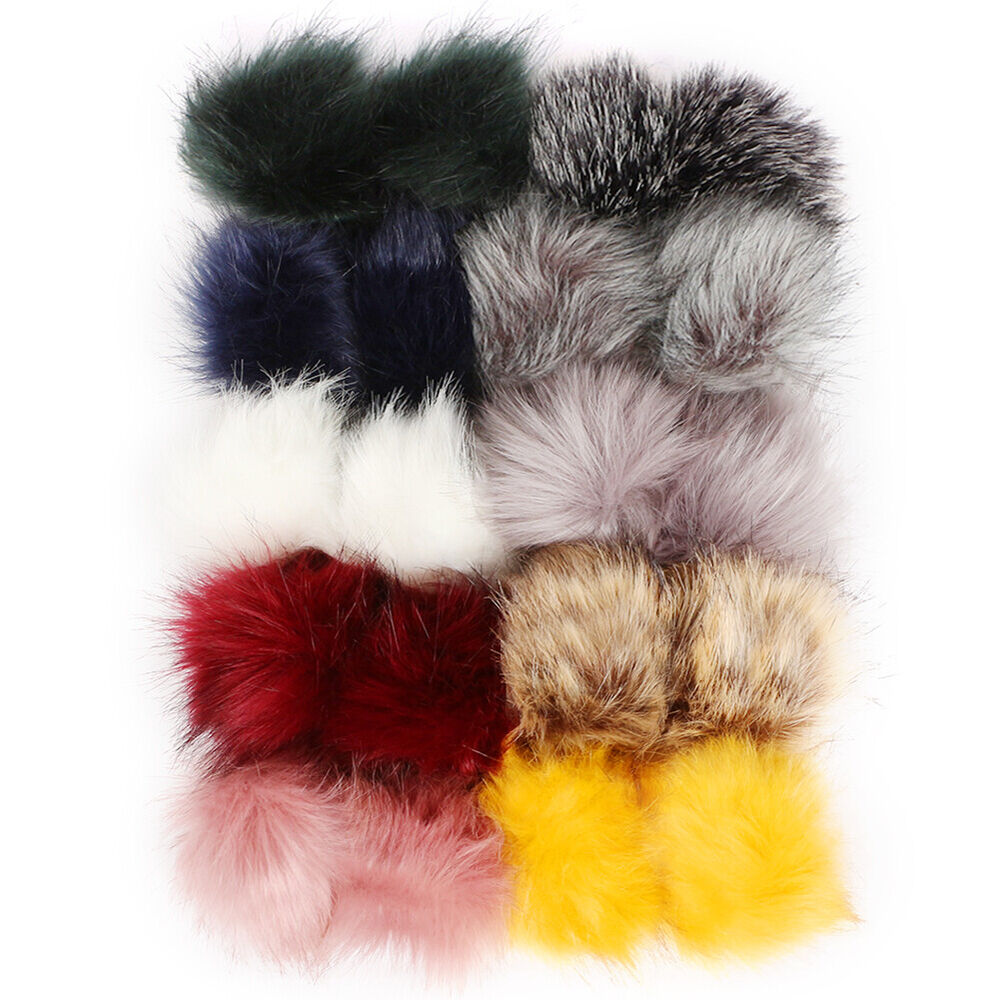 40PCS DIY Women Faux Fur Pom Poms Ball for Beanie Hats Accessories Hat Bag