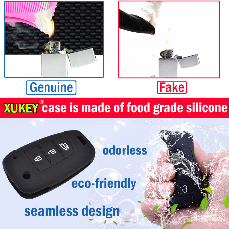 XUKEY Silicone Key Case Cover Fob Remote For Ford Escape Explorer Focus 4-Button