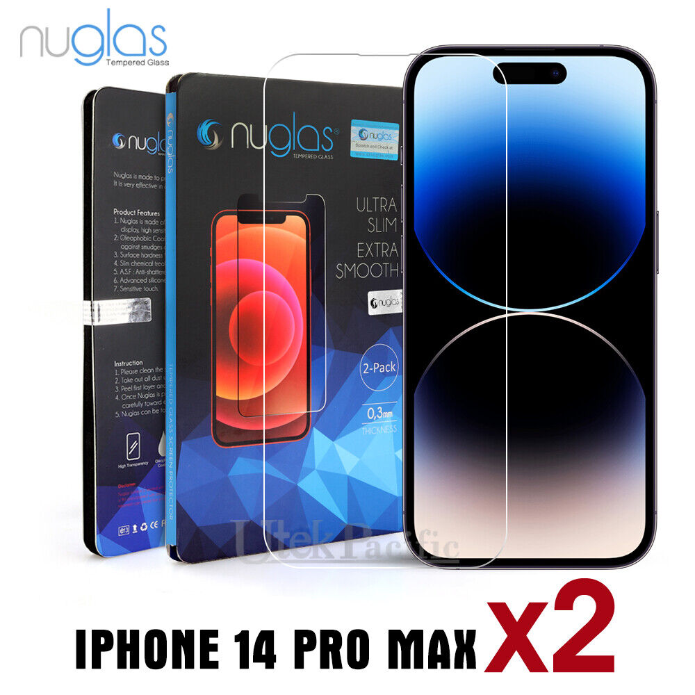 2xFor iPhone 15 14 13 12 11 Pro XS Max XR 8 Plus Tempered Glass Screen Protector