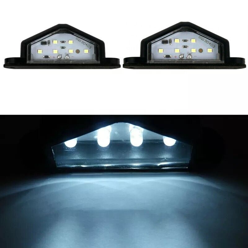 2X 6 LED License Number Plate Light Truck Caravan Trailer Lamp Rear/Front 10-30V