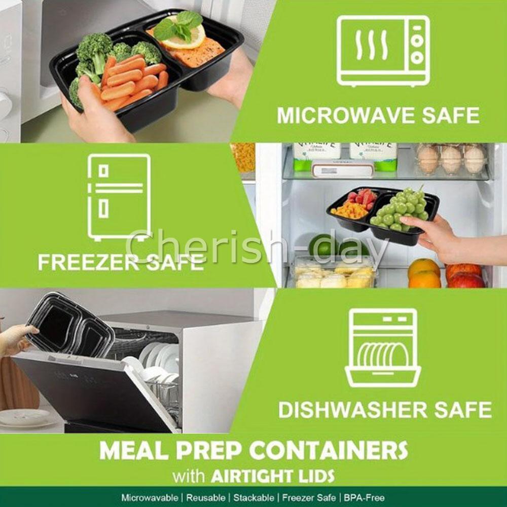 30PCS Meal Prep Food Containers Microwave Safe Lunch Storage Boxes+LIDS 1000ML