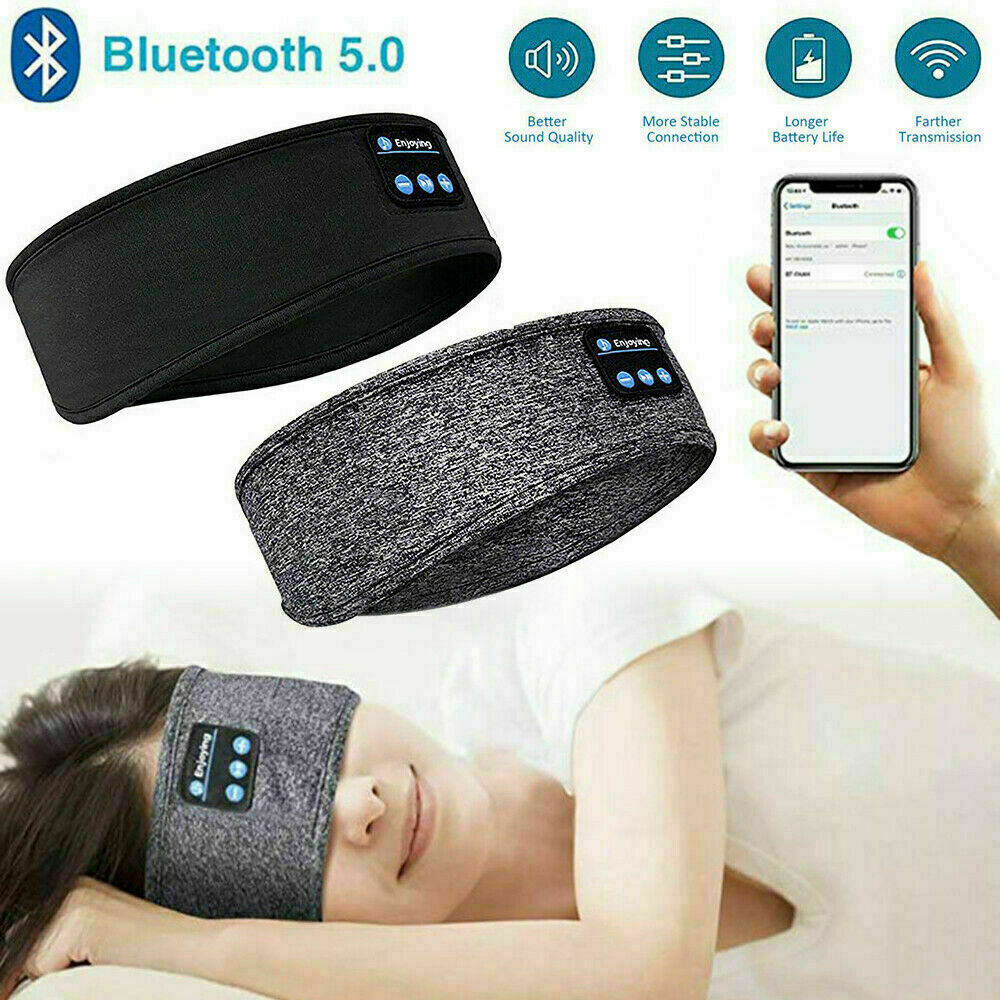 Wireless Cozy Band Sleeping Headphones Waterproof Sport Bluetooth 5.0 Headband