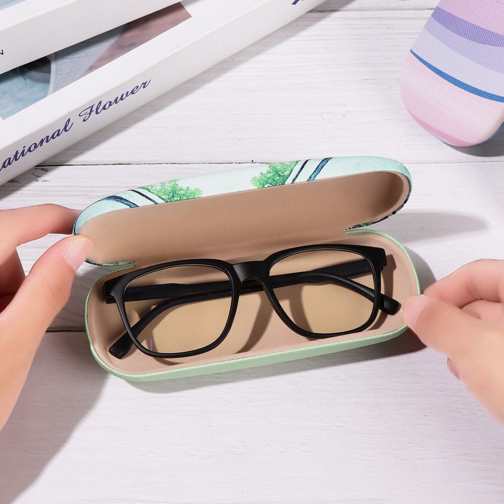 Pattern Hard Glasses Box Eyeglasses Case Spectacle Holder Eyewear Protector