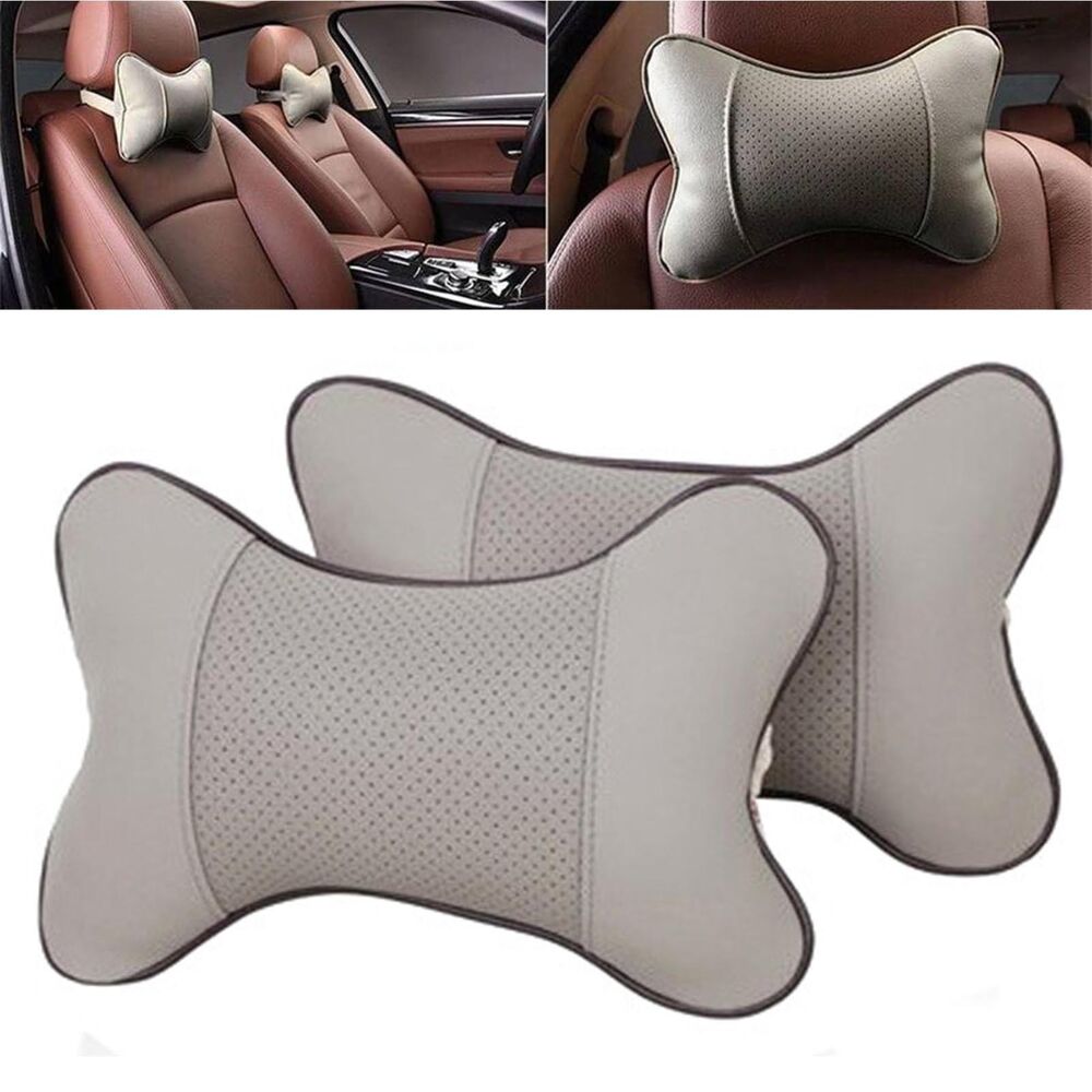 2x Car Seat Support Cushion Head Neck Rest Pad Travel Comfort Headrest Pillow