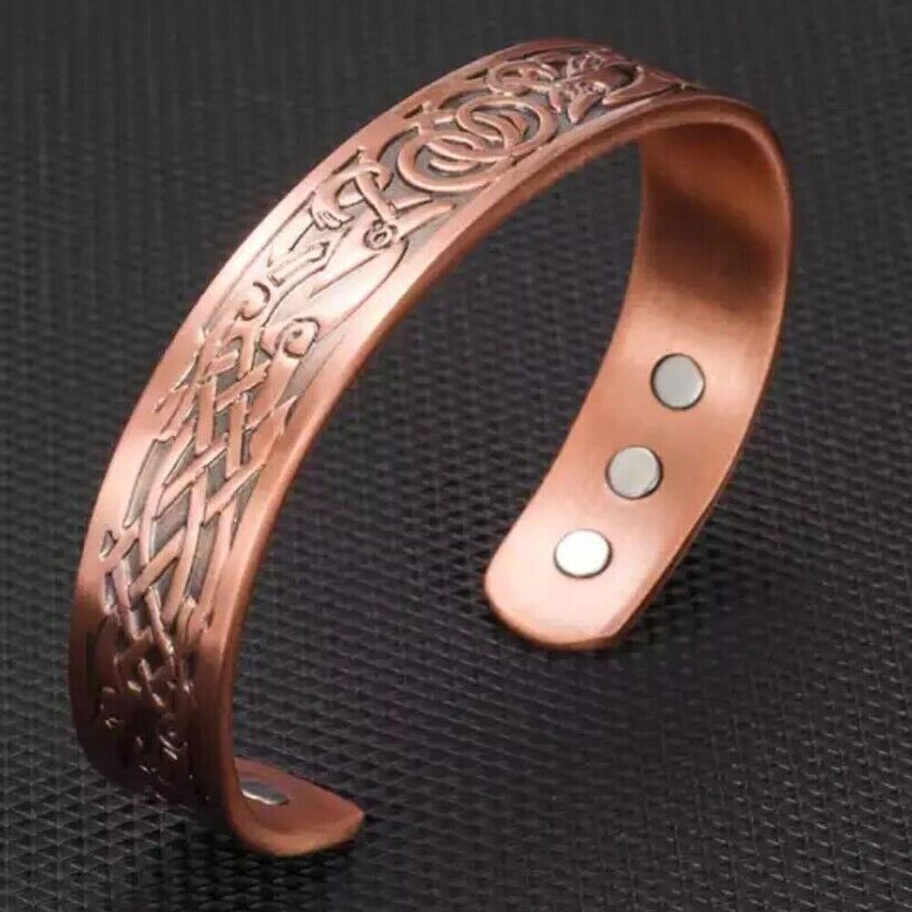 Pure Copper Magnetic Bracelet Arthritis Pain Relief Bangle Healing Therapy Gift