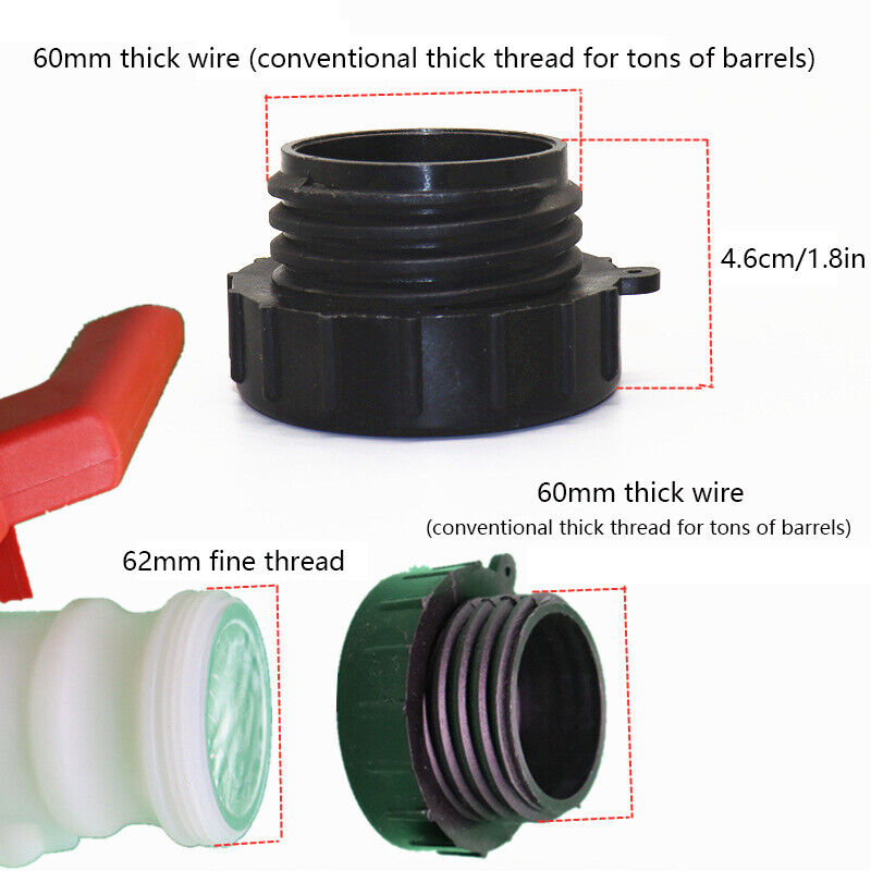 IBC Adapter S60x6 Tank Outlet Connection Fine Thread 2 inch To Coarse Thread