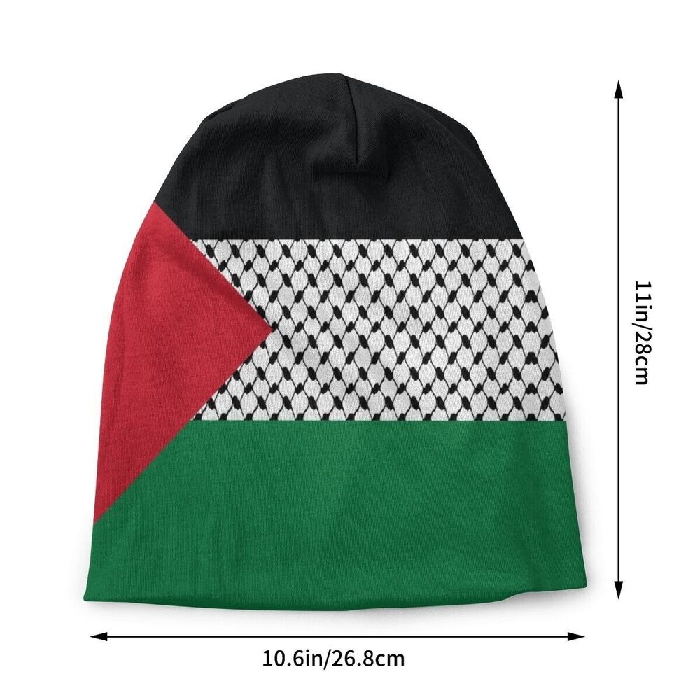 Unisex Bonnet Hats Palestine Flag Beanie Caps Palestinian Hatta Keffiyeh Pattern