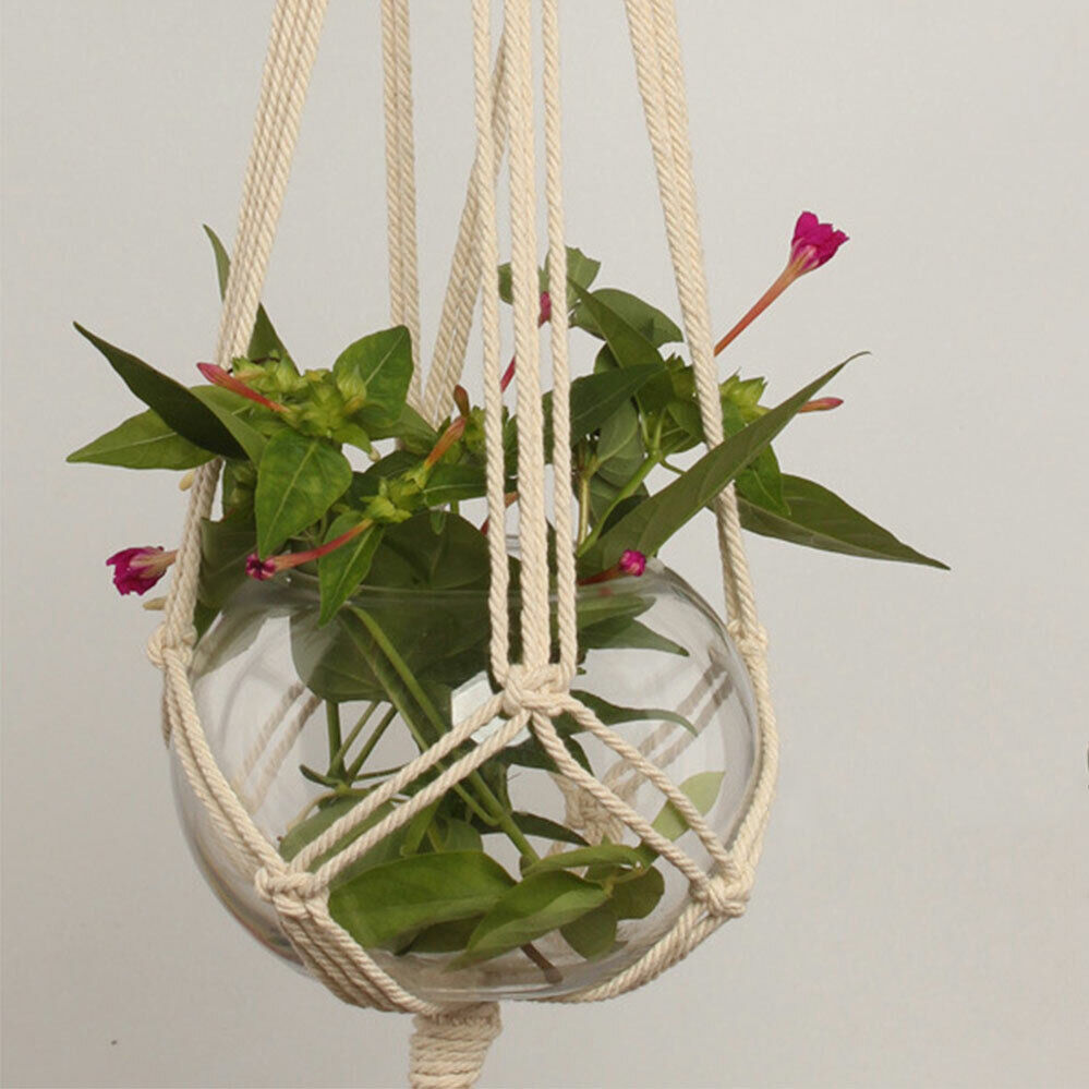 Plant Hanger Macrame Hanging Planter Basket Pot Holder Hemp Rope Braided