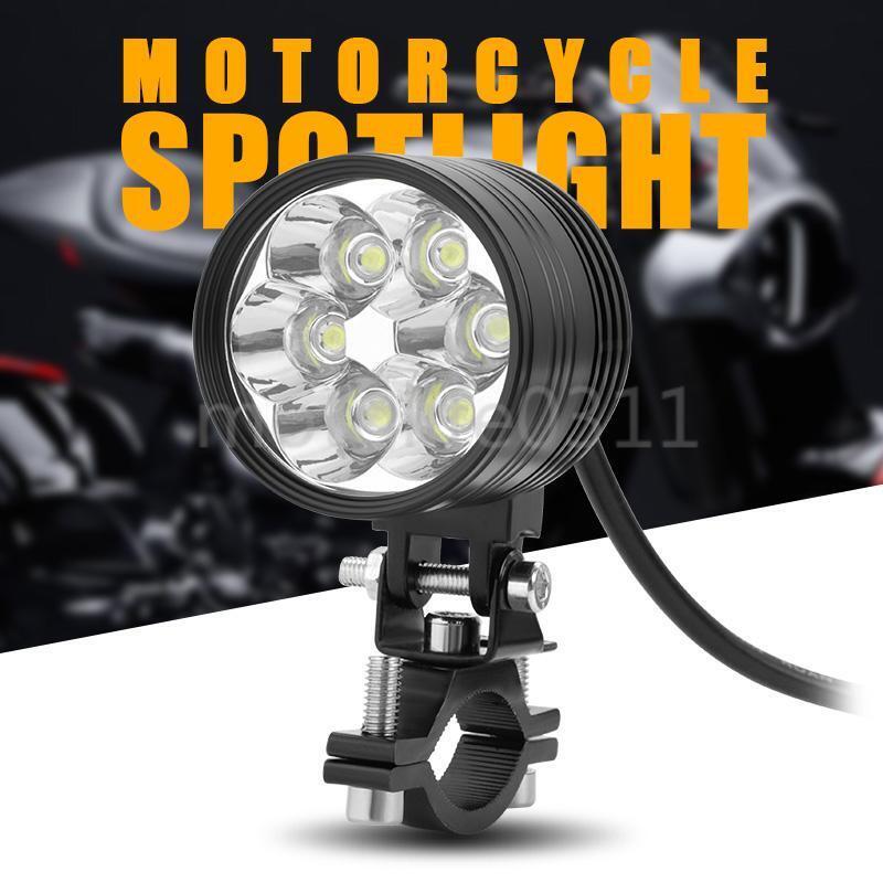 2X LED Motorcycle Driving Spotlights Spot Fog HeadLight Lamp 6000k White 12V 24V