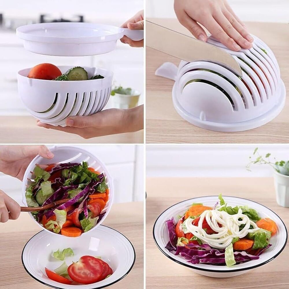 Salad Cutter Bowl Vegetable Chopper Fruit Basket Fresh Salad Cutting Bowl