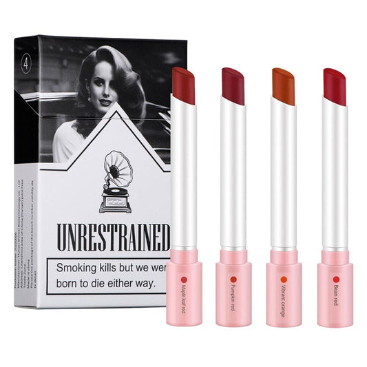 4 Color Lana Del Rey Matte Cigarette Lipstick Pack Set Waterproof Liquid Lip