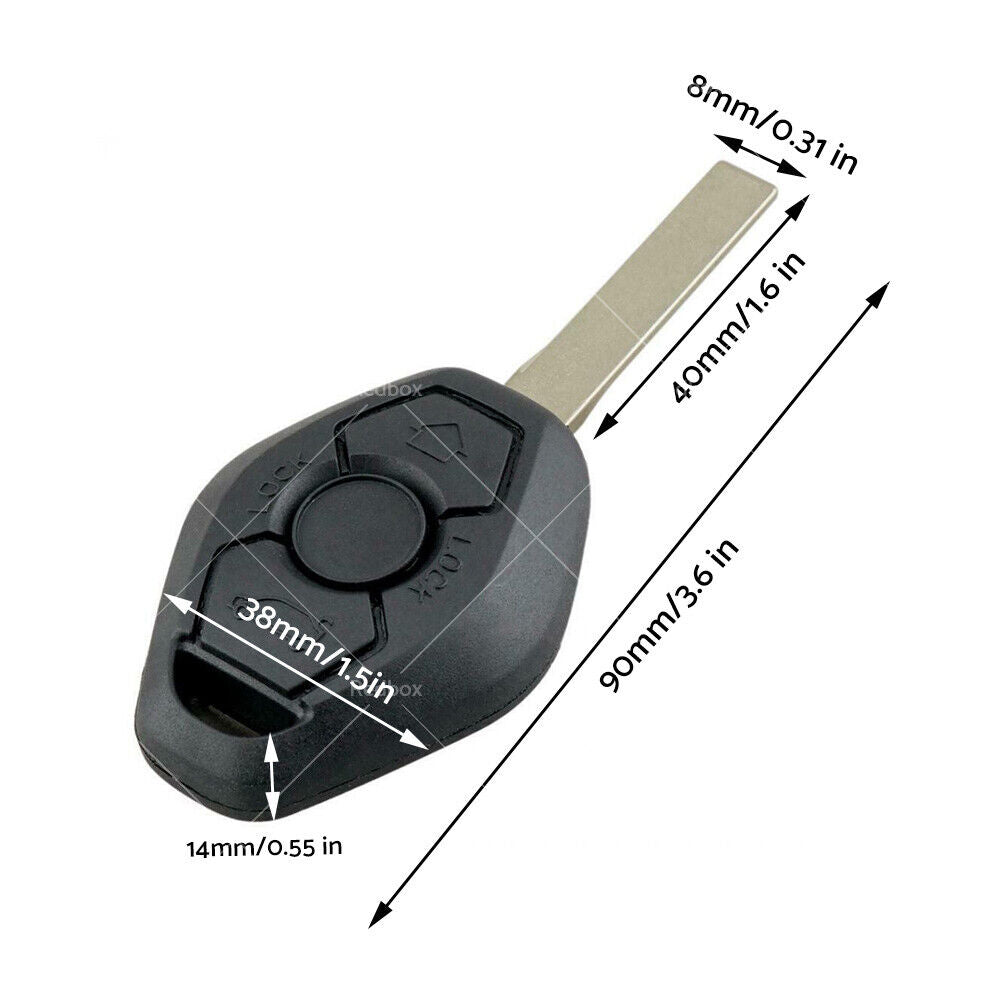 For BMW 3 5 Series X3 X5 Remote Car Key w/ Chip ID46-7953 CAS2 3 Buttons 315MHz