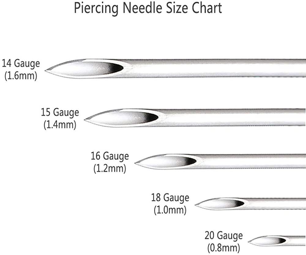 Disposable Piercing Needles Navel Nipple Ear Nose Lip Piercing Needles Kit Tool