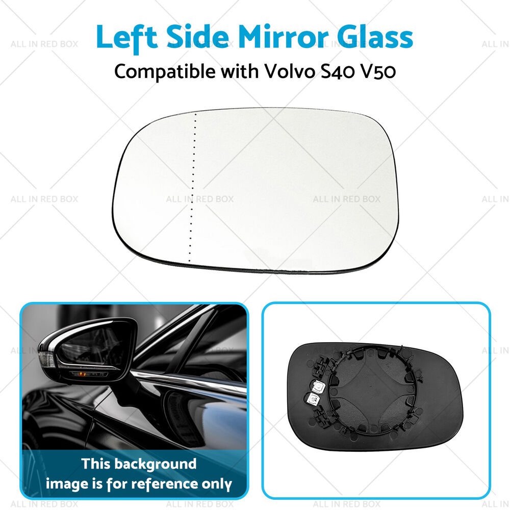 Left Side Mirror Glass Suitable for Volvo S40 M V50 T5 04-12 Large Blinker Type