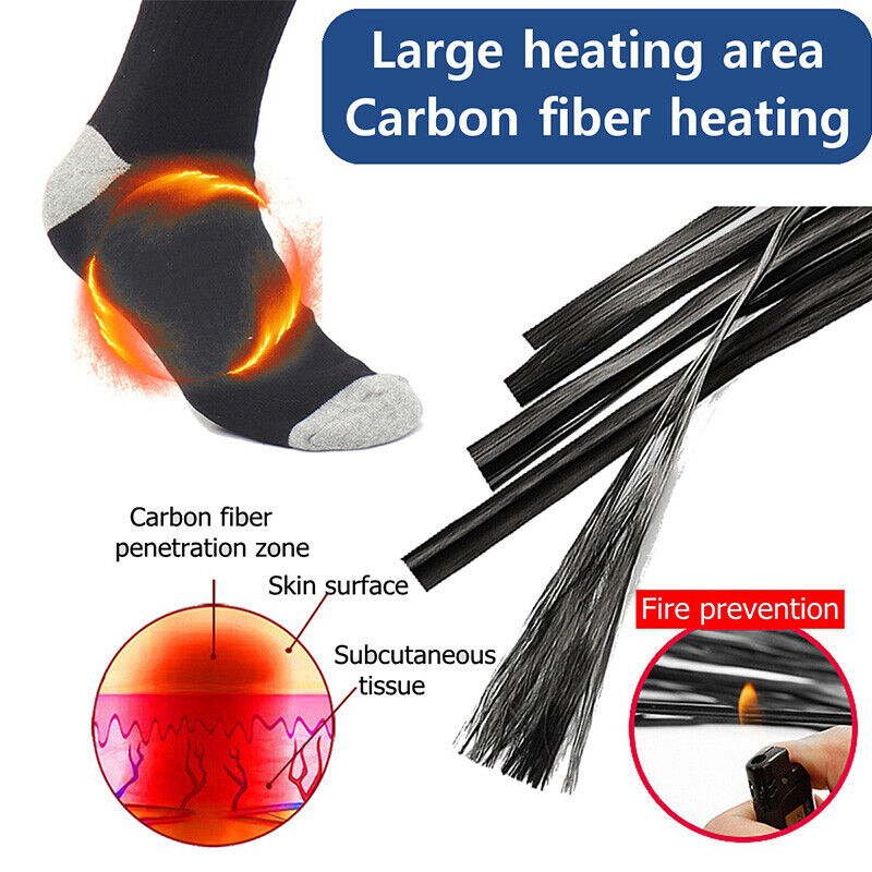 Winter Electric Heated Socks Boot Feet Warmer USB Rechargable Battery Warm Sock