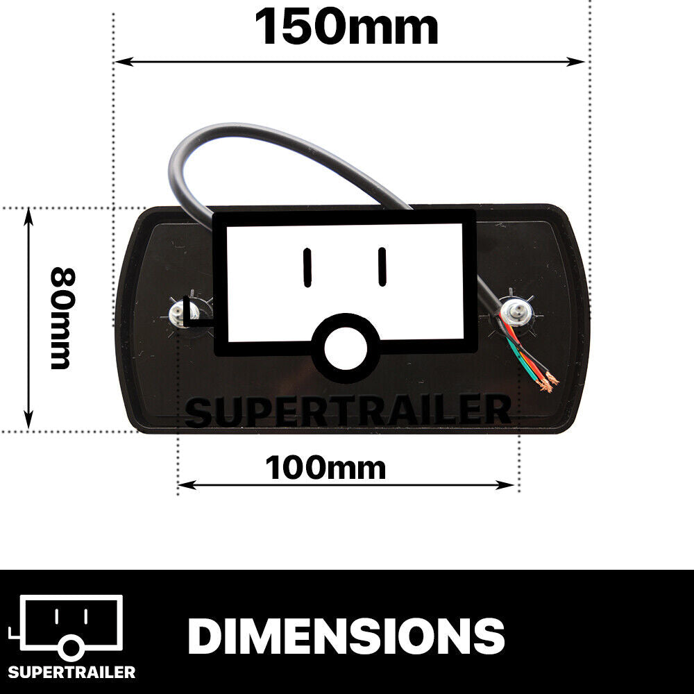 LED trailer tail light kit pair plug 8m 5 core wire caravan ute 7 pin flat