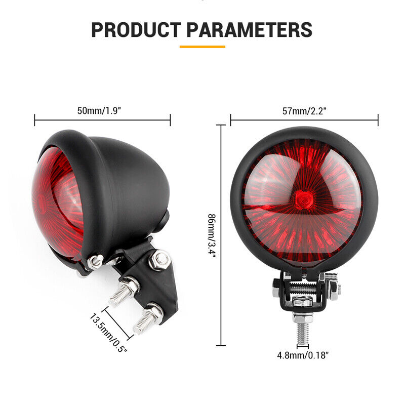 Motorcycle Rear Stop Brake LED Tail Light For Cafe Racer Bobber Chopper