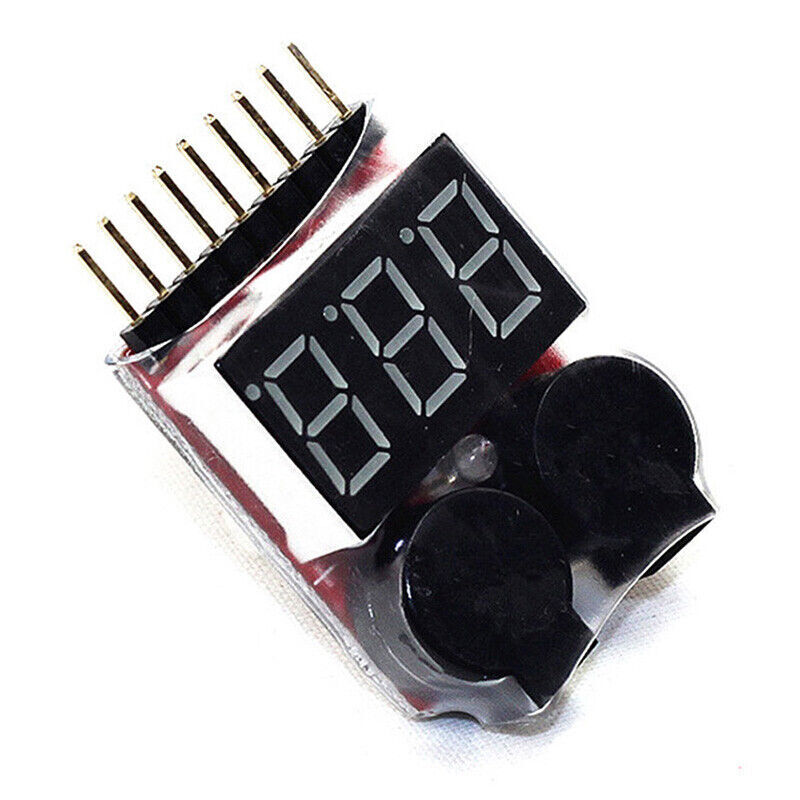 RC Lipo Battery Low Voltage Alarm 1S-8S Buzzer Indicator Tester Checker N4N2