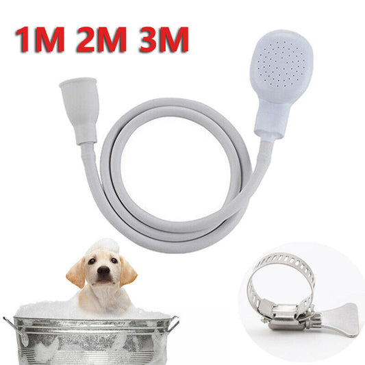 Pet Shower Spray Hose Single Tap Sink Bath Washing Holder Dog Head Attachment