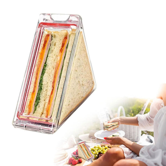 Triangle Sandwich Container Plastic Sandwich Bag Reusable Sandwich Portable #T