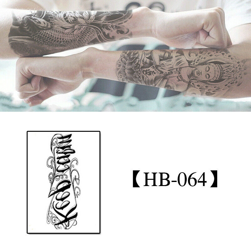 2Pcs Temporary Tattoo Sticker Waterproof Large Fake Tattoos Removable Body Art B