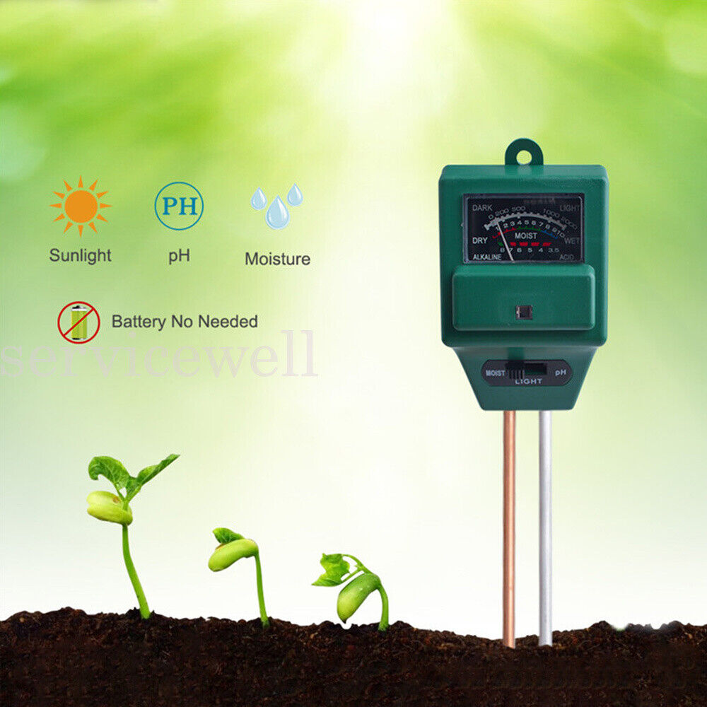 3 in 1 Soil PH Tester Water Moisture Test Meter Kit For Garden Plant Testing