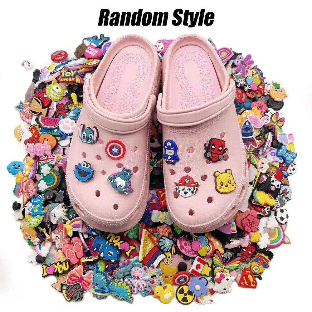 300Pcs Mixed Random Cartoon Cute PVC Shoes Charms