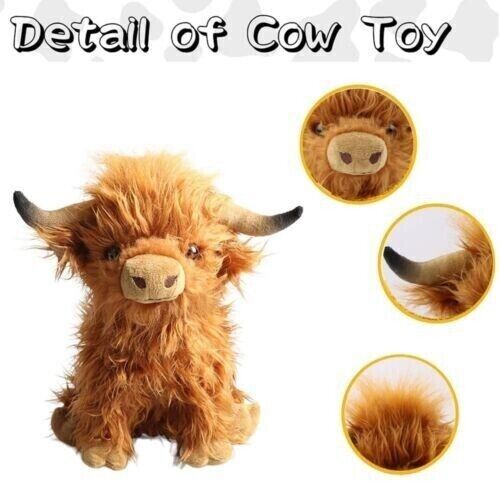 Highland Cow Simulation Scottish Highland Cow Plush Doll Long Hair Cow Toy Gift