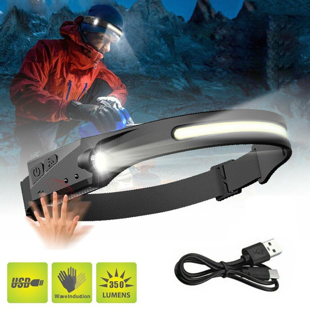 3x Waterproof COB Headlamp Night Buddy LED Motion Sensor Head Torch Headlight