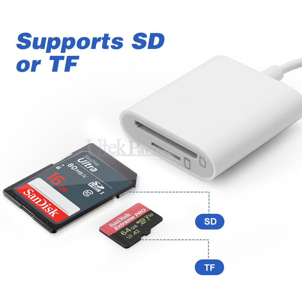 USB-C To SD Card Reader Adapter Type-C For Apple iPad Macbook iPhone 15 Samsung