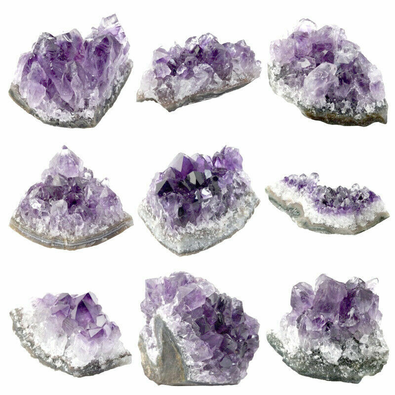 Natural Amethyst Cluster Crystal Quartz Stones Healing Rough Mineral Specimen