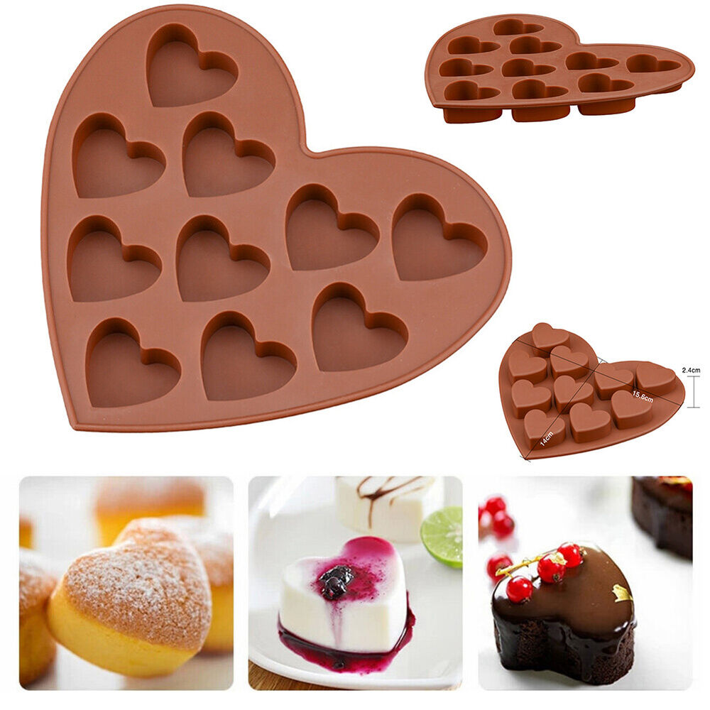 Love Heart Silicone Mould Ice Cube Tray Jelly Chocolate Cookie Cake Baking Mold