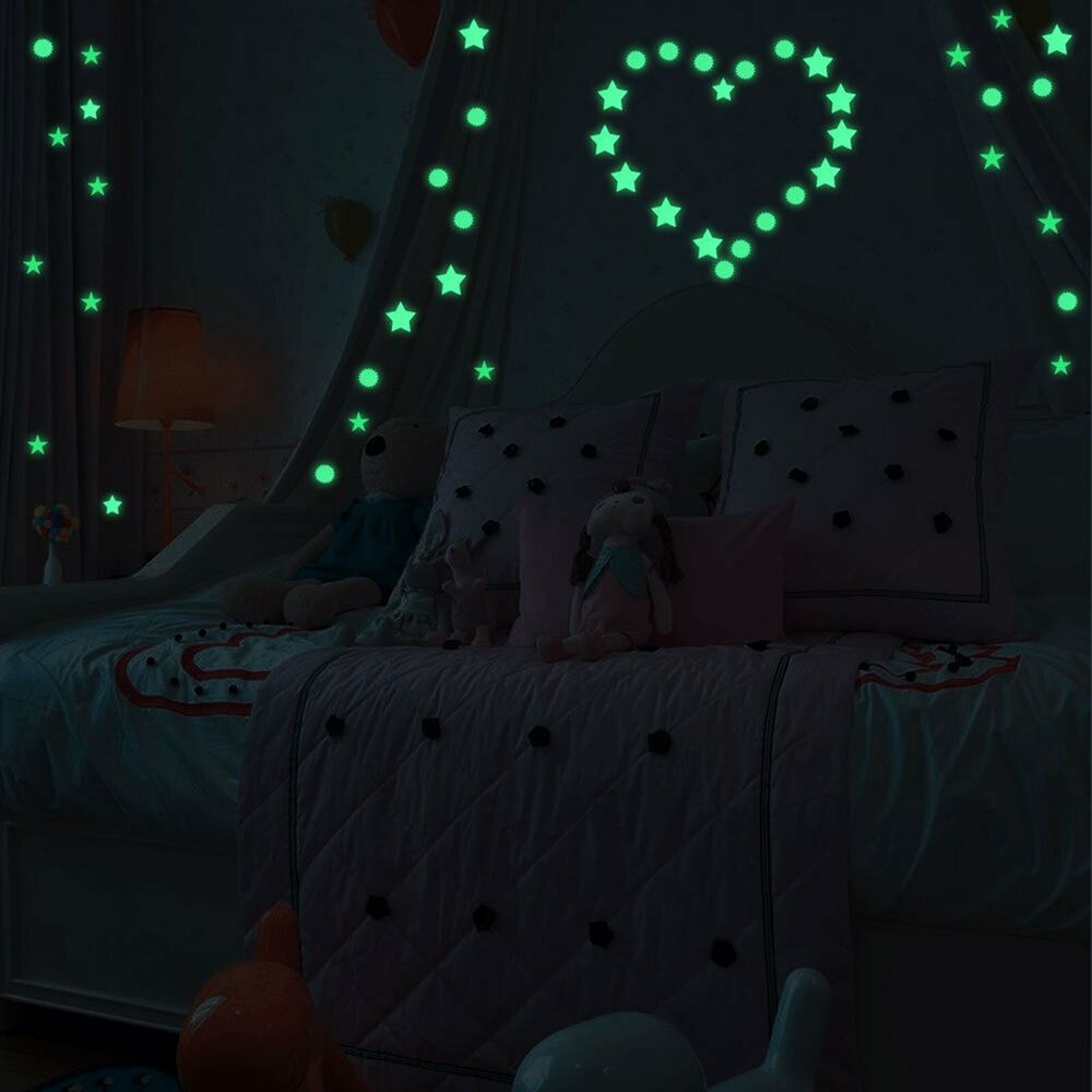 407pcs Dot Luminous Star Wall Stickers Home Room Decor Glow In The Dark Decal