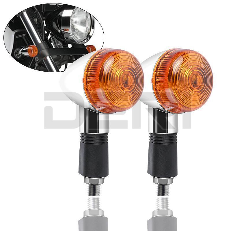 4x Universal Bullet Motorcycle Turn Signal Amber Indicators Lamp Blinkers Chrome