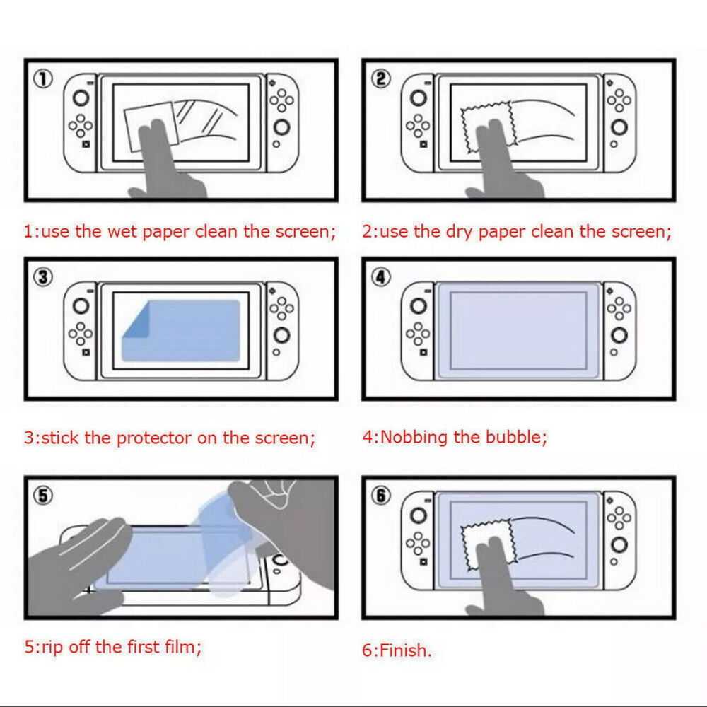 2x For Nintendo Switch Screen Protector 9H Full Cover Tempered Glass